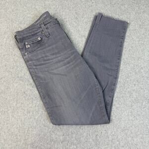 AG Adriano Goldschmied The Farrah Skinny Crop Women's 28 Gray Stretch Denim